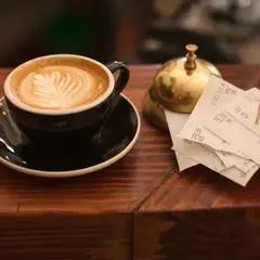 Latte on a café table